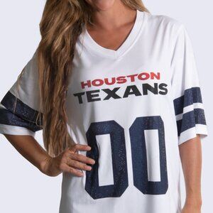 NFL Licensed White Tunic Crystal Pullover Jersey--Houston Texans
